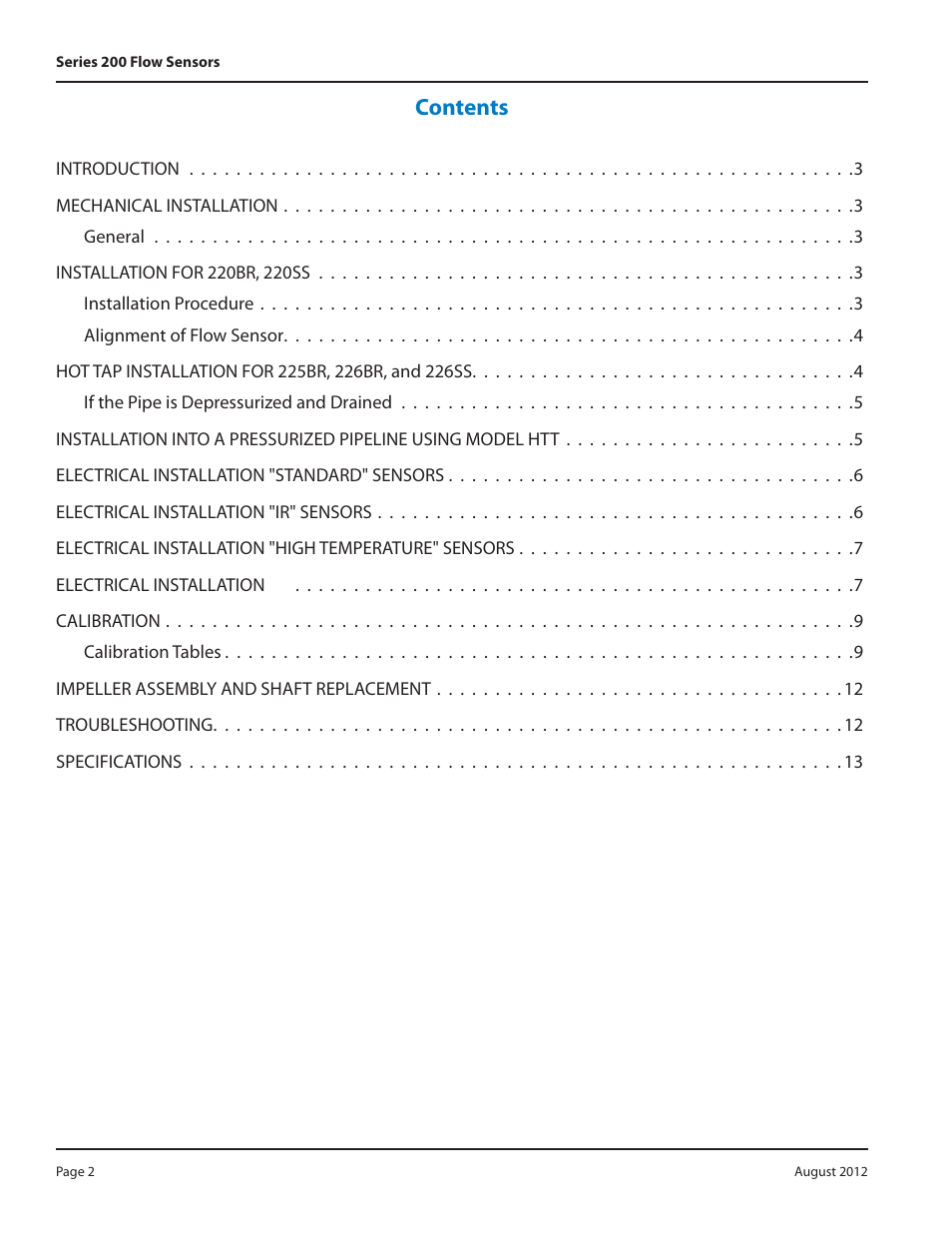 Badger Meter Irrigation Sensors - 1/2 and larger" User Manual | Page 2 / 16
