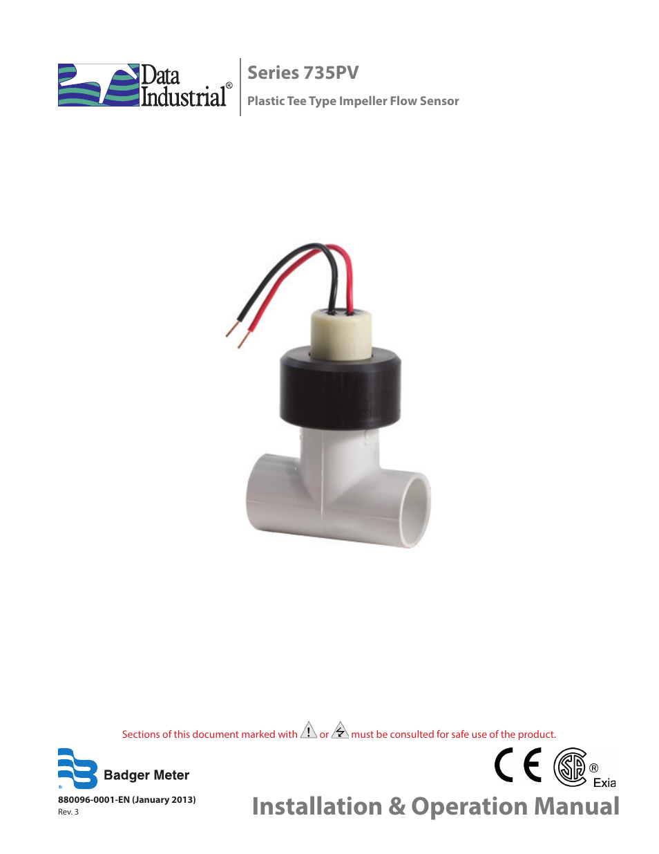 Badger Meter Series 735 Sensors User Manual | 12 pages