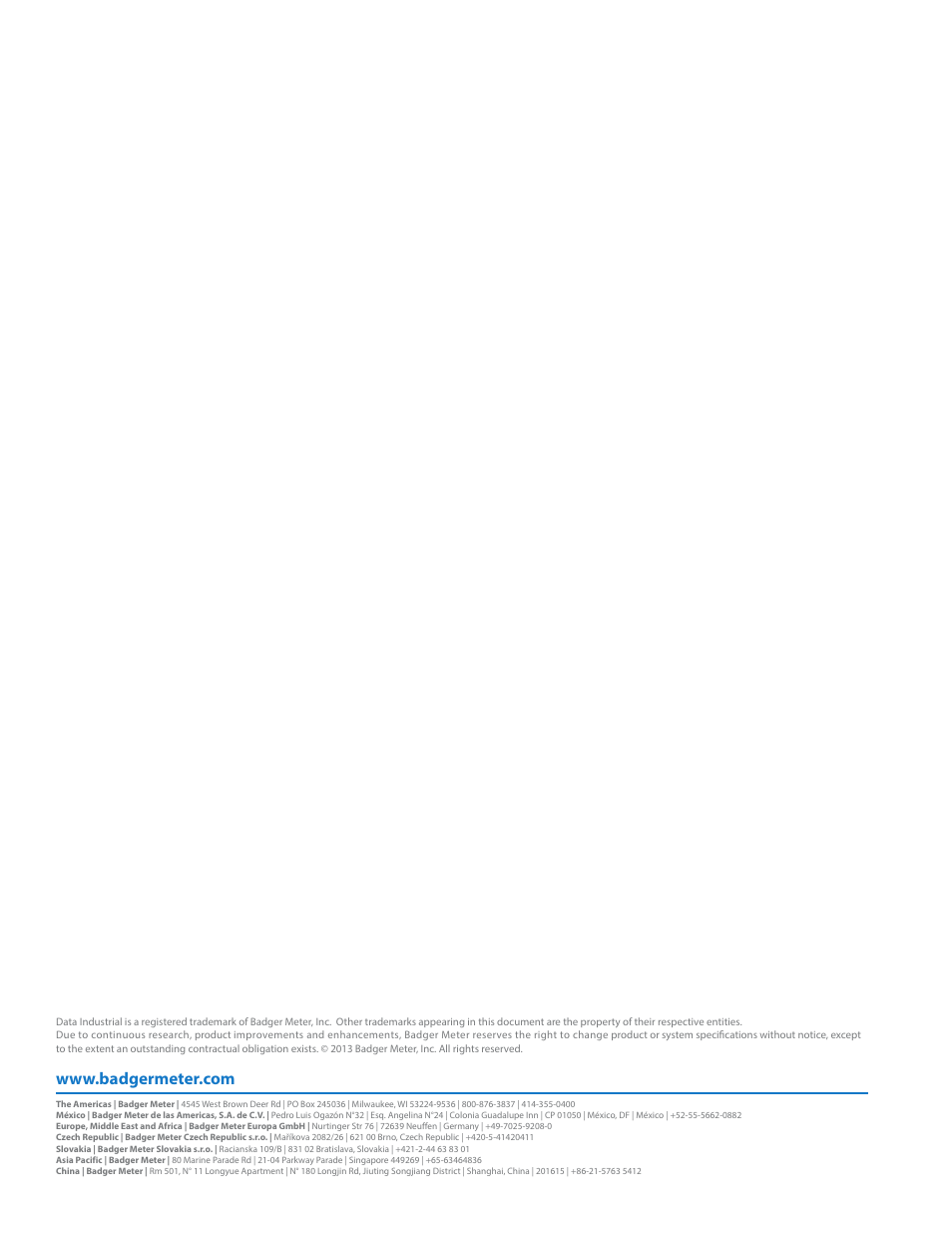 Badger Meter Series 735 Sensors User Manual | Page 12 / 12