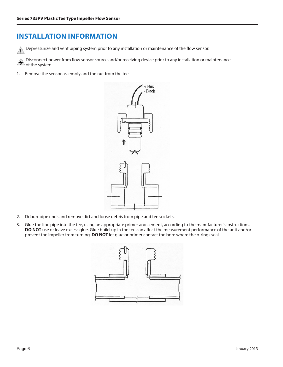 Installation information | Badger Meter Series 735 Sensors User Manual | Page 6 / 12