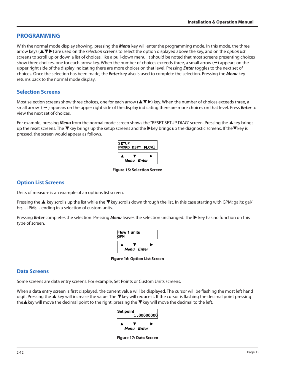 Programming | Badger Meter 3100 Series Flow Monitor User Manual | Page 15 / 24