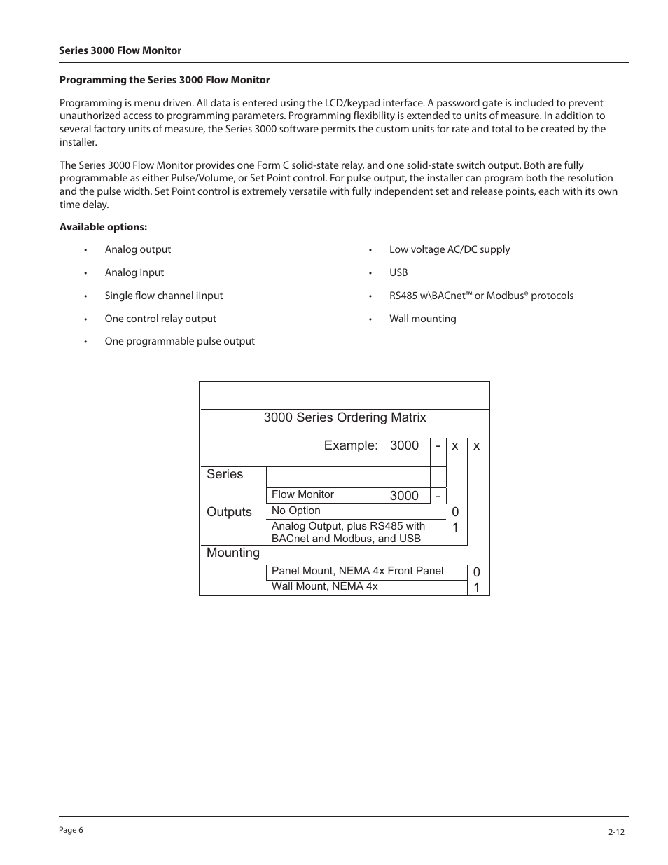 Badger Meter 3100 Series Flow Monitor User Manual | Page 6 / 24