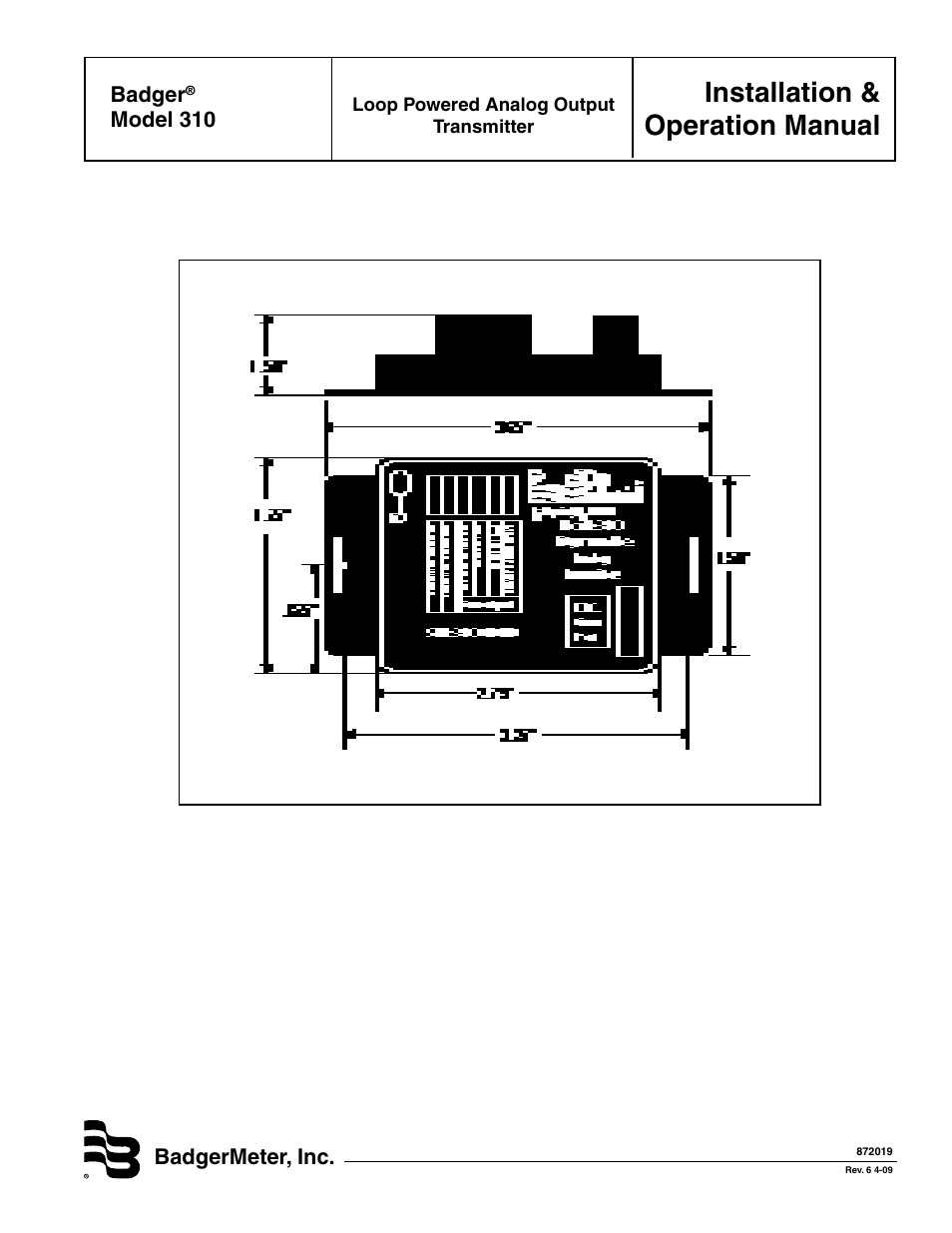 Badger Meter Series 310 Analog Transmitter User Manual | 4 pages