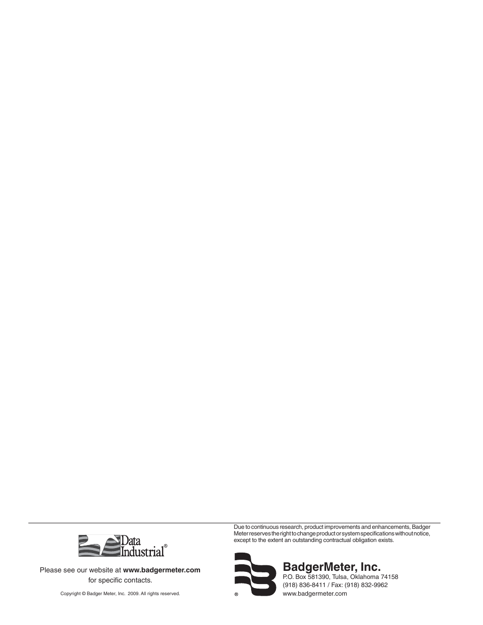 Badgermeter, inc | Badger Meter 340LW Series Lonworks Btu Transmitter User Manual | Page 15 / 15
