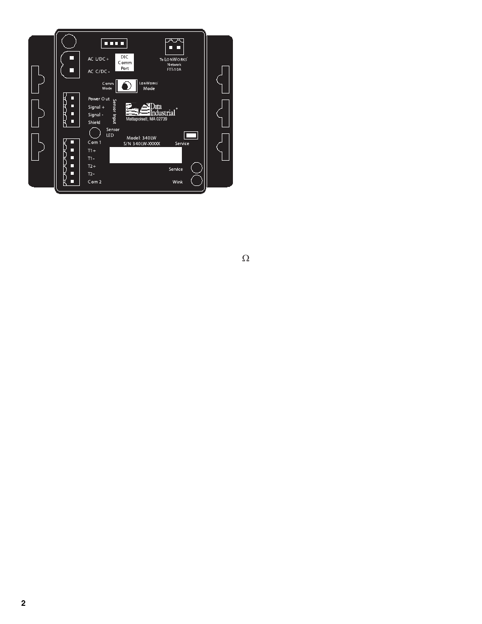 Badger Meter 340LW Series Lonworks Btu Transmitter User Manual | Page 2 / 15