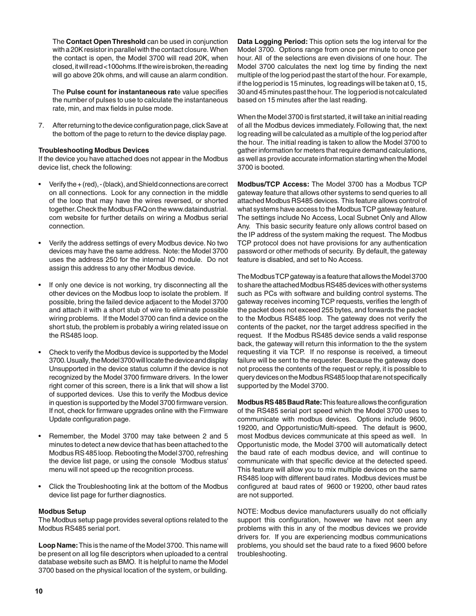Badger Meter Model 3700 Data Acquisition Server User Manual | Page 10 / 24