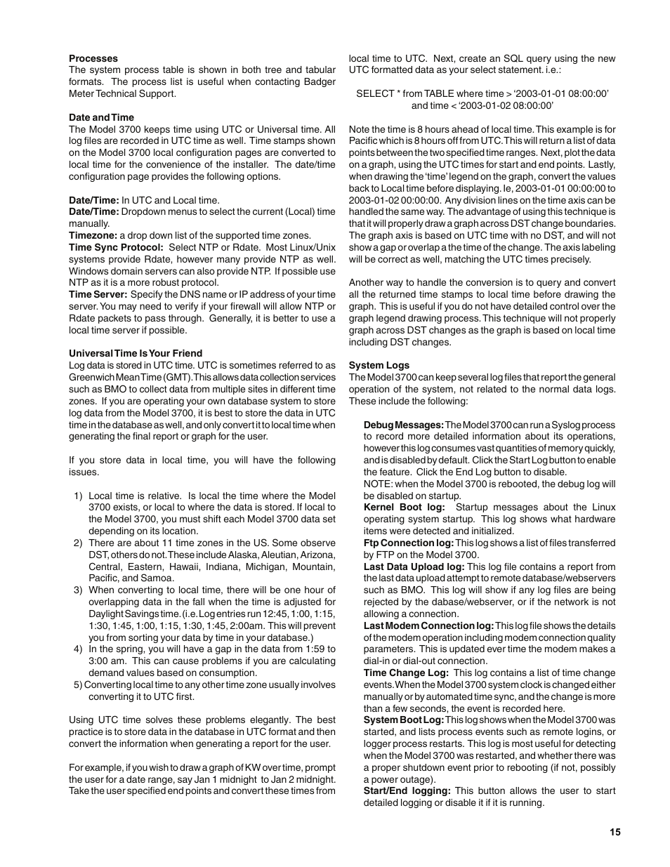 Badger Meter Model 3700 Data Acquisition Server User Manual | Page 15 / 24