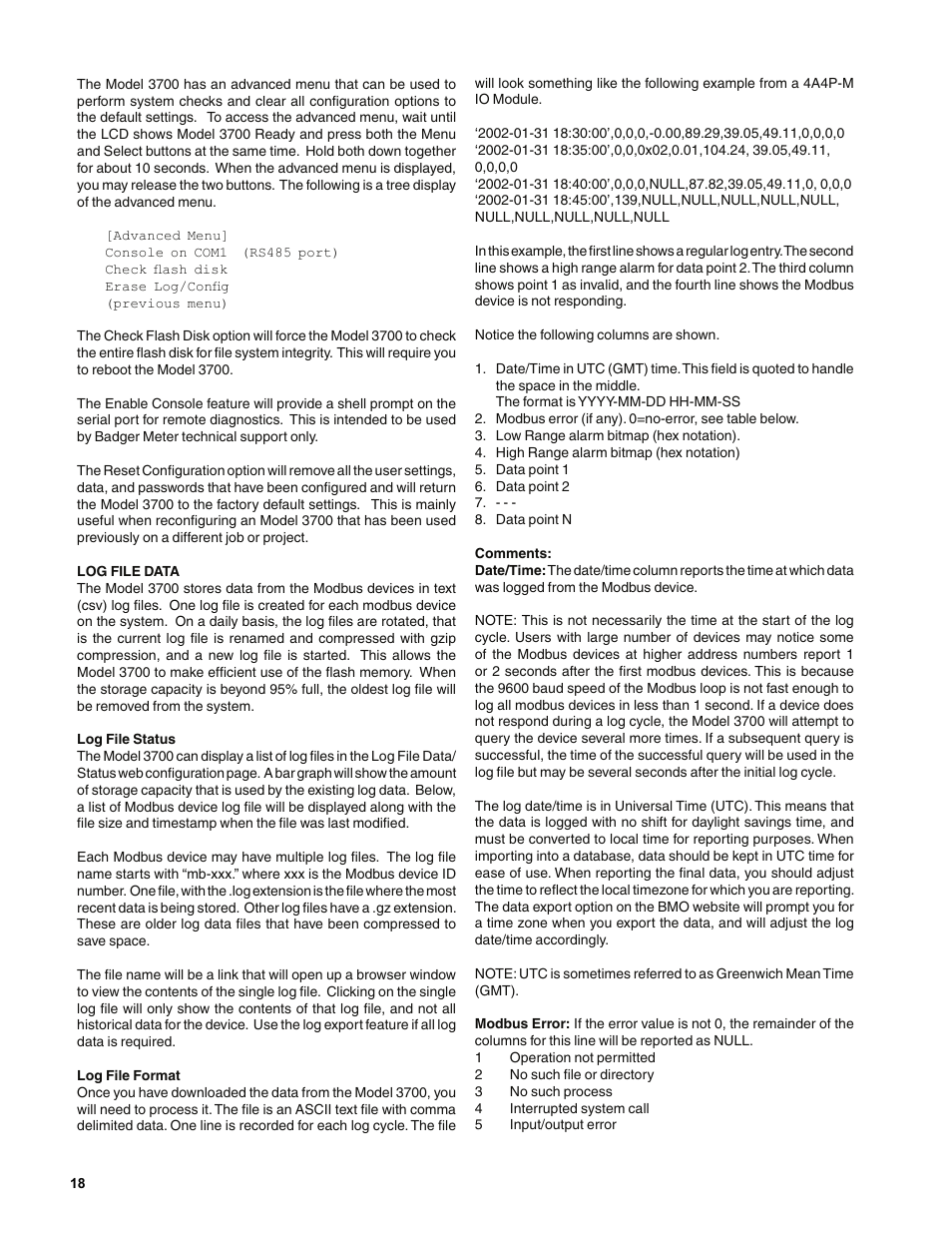 Badger Meter Model 3700 Data Acquisition Server User Manual | Page 18 / 24