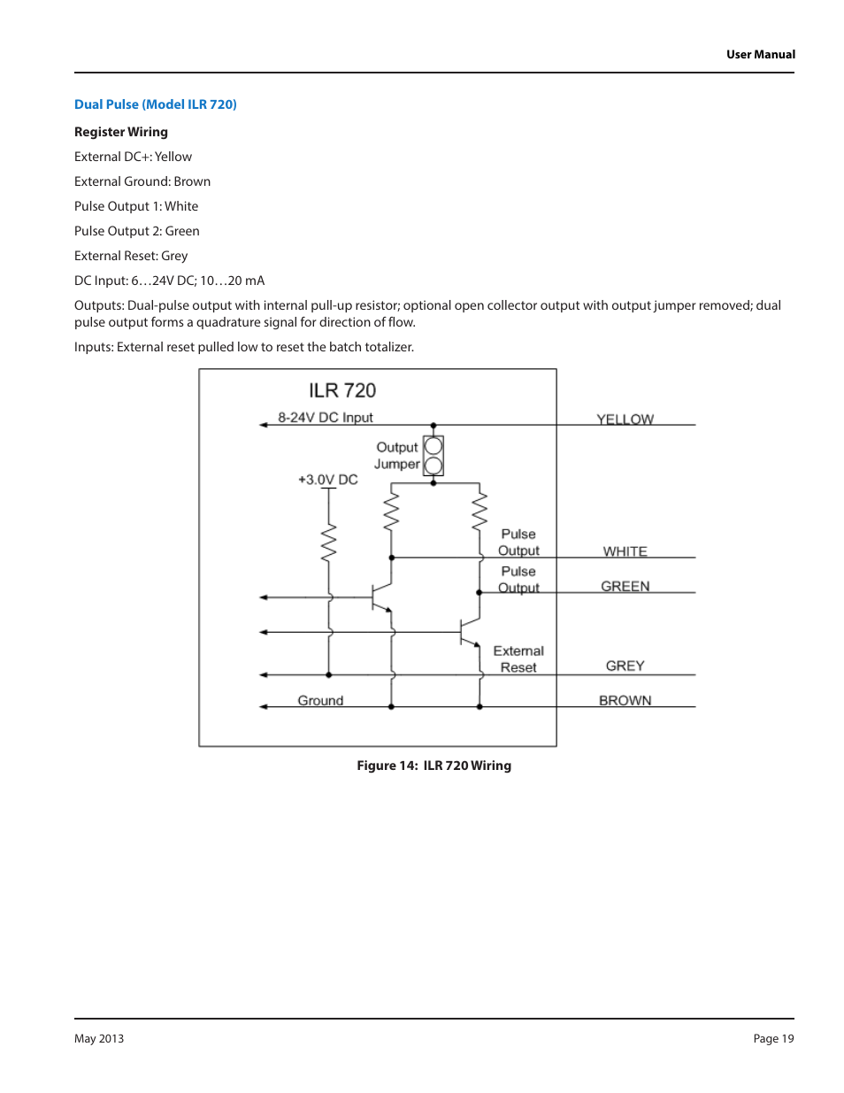Dual pulse (model ilr 720) | Badger Meter Model IOG User Manual | Page 19 / 24