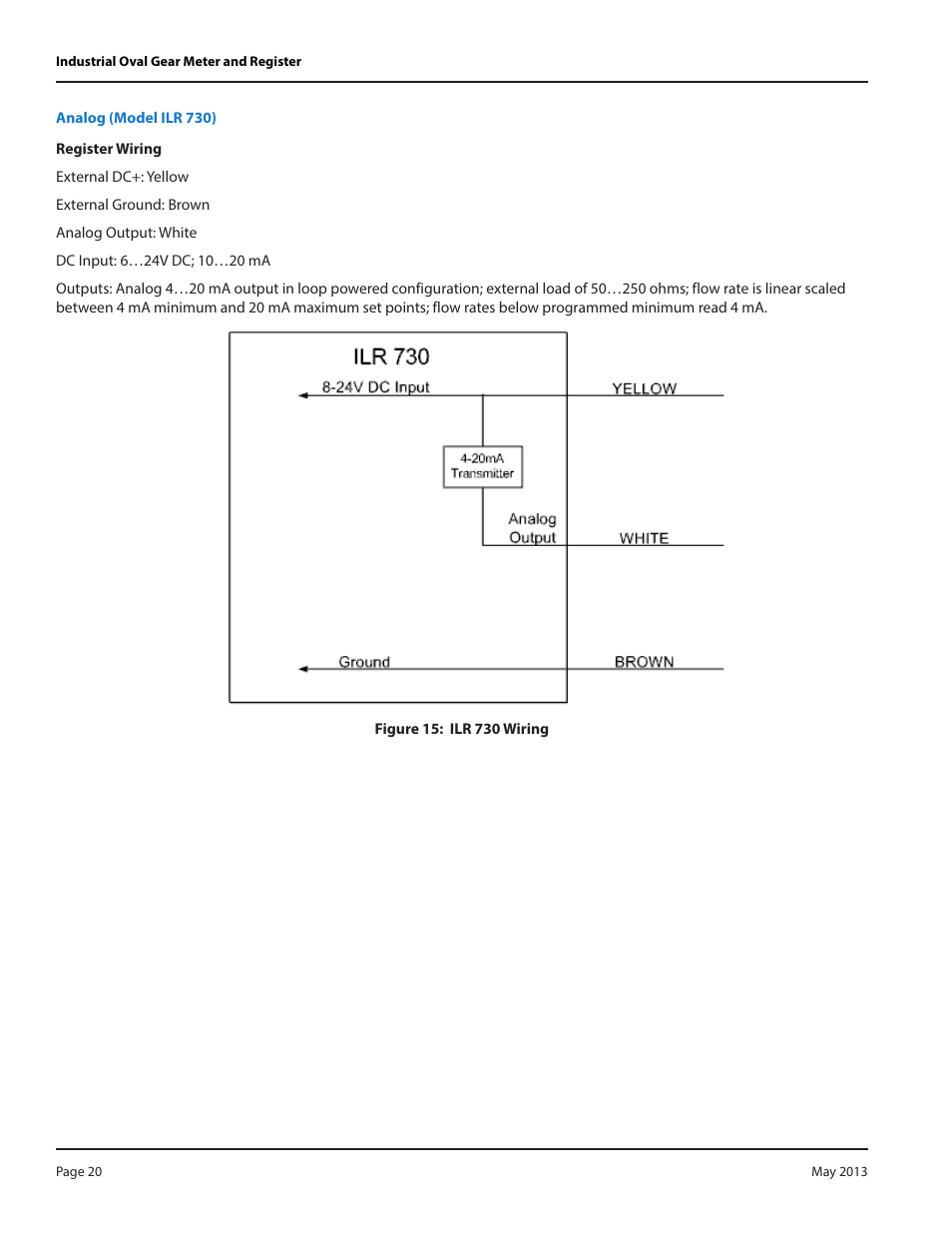 Analog (model ilr 730) | Badger Meter Model IOG User Manual | Page 20 / 24