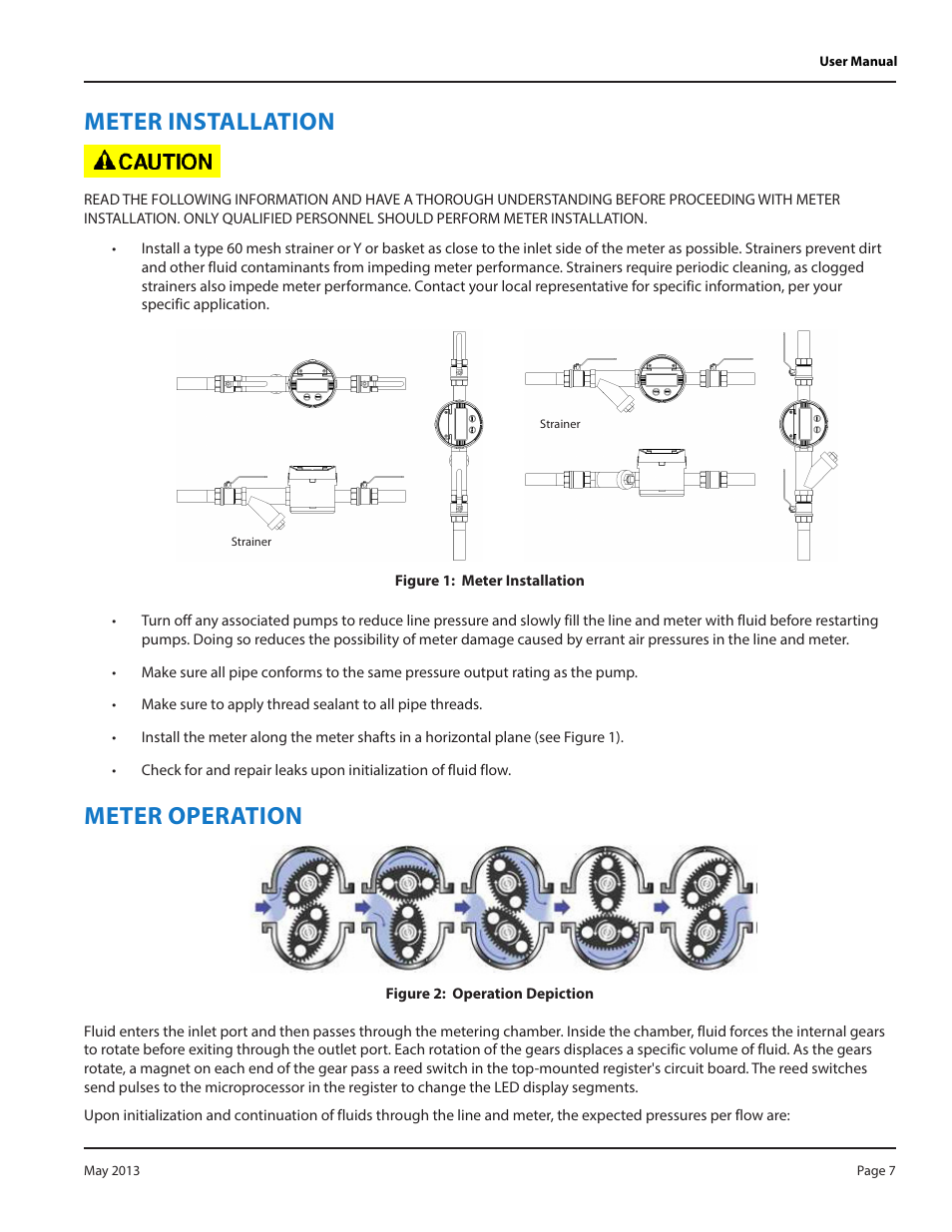 Meter installation, Meter operation | Badger Meter Model IOG User Manual | Page 7 / 24