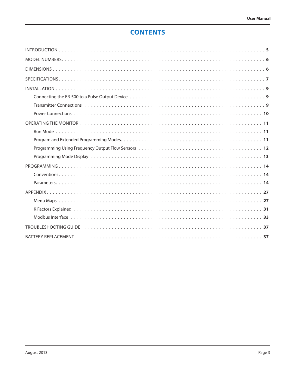 Badger Meter Model IOG User Manual | Page 3 / 40