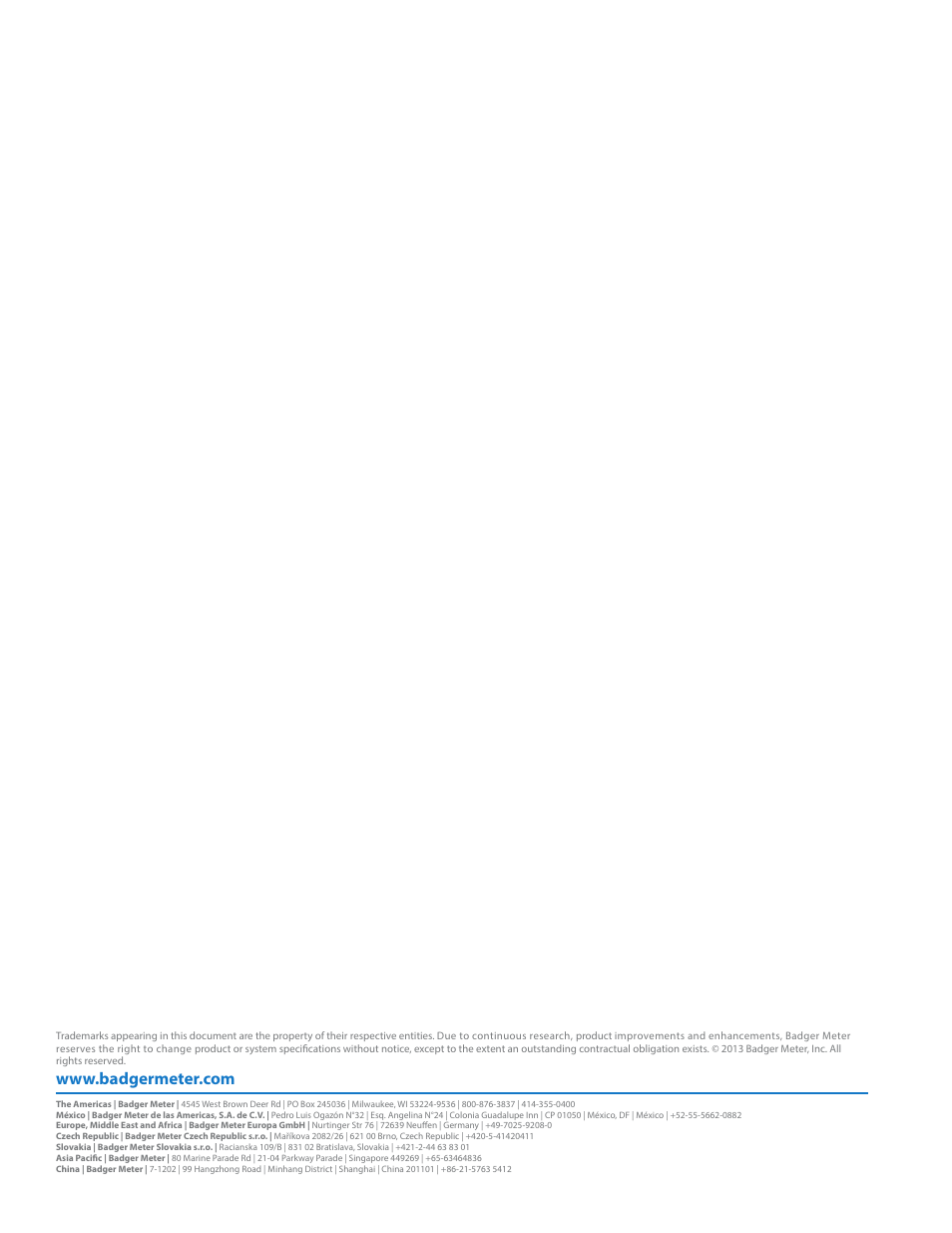 Badger Meter Model IOG User Manual | Page 40 / 40