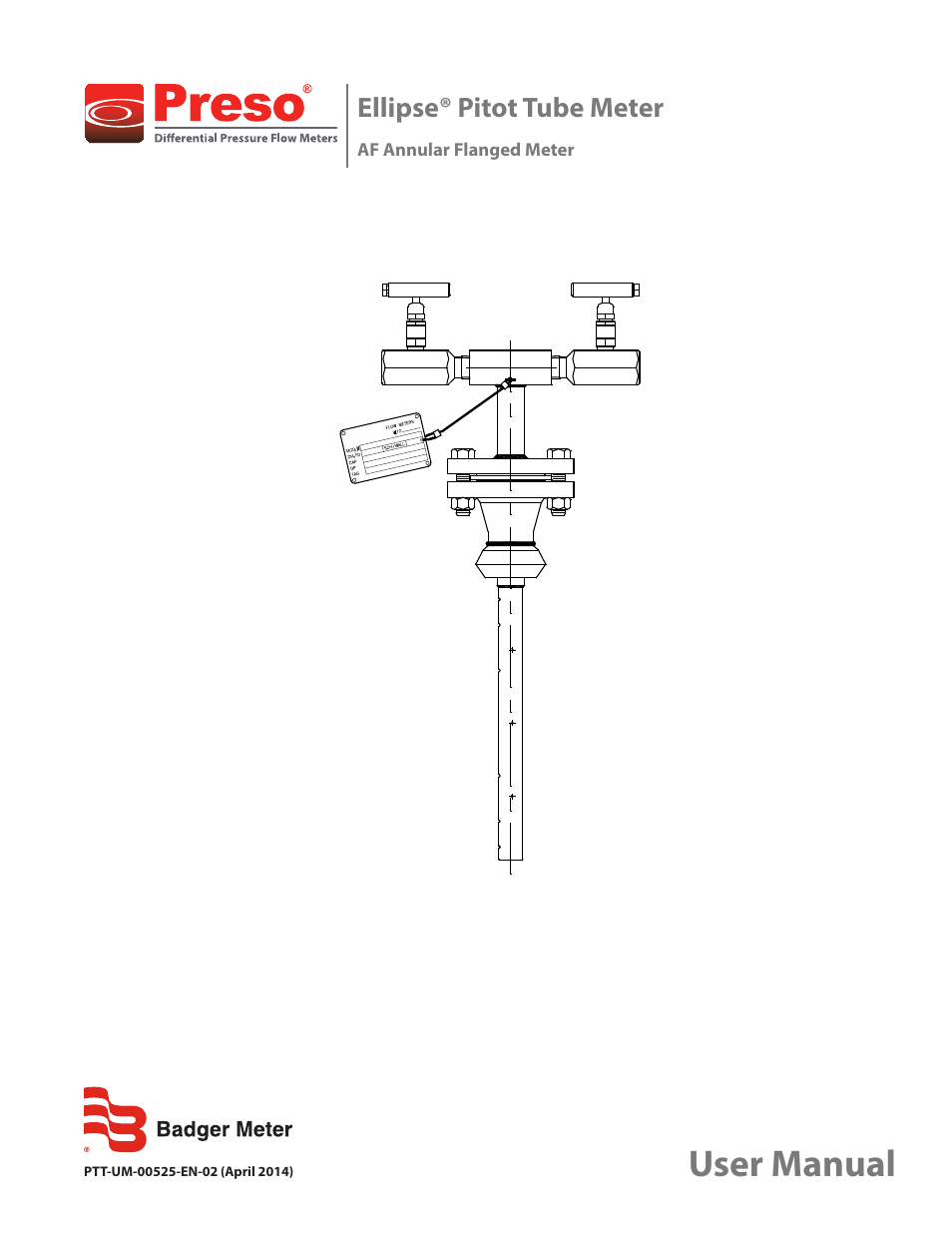 Badger Meter AF - Flanged (2 to 120")" User Manual | 12 pages