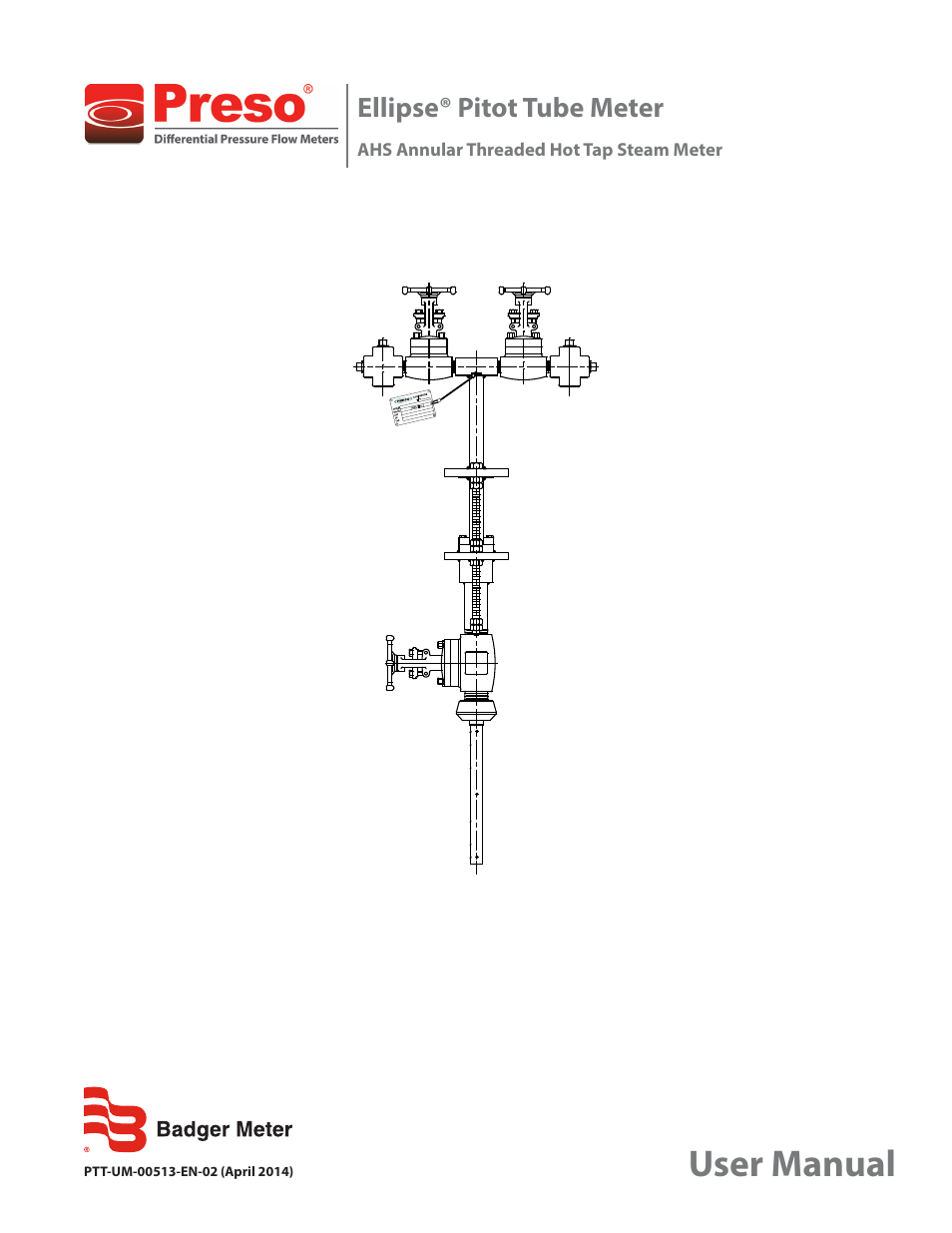 Badger Meter AHS - Hot Tap, Steam (2 to 24")" User Manual | 8 pages