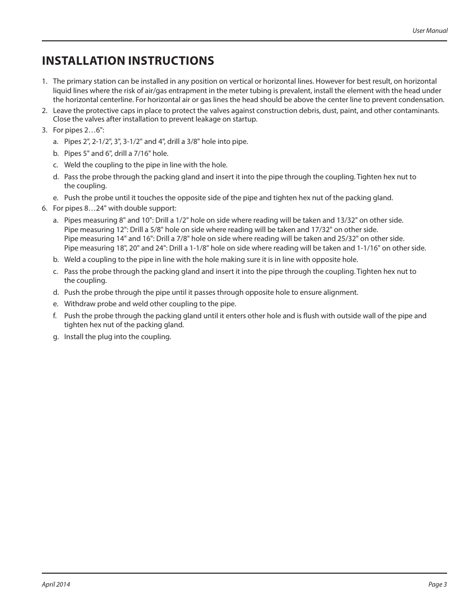 Installation instructions | Badger Meter Model BIN - Annular Round User Manual | Page 3 / 8