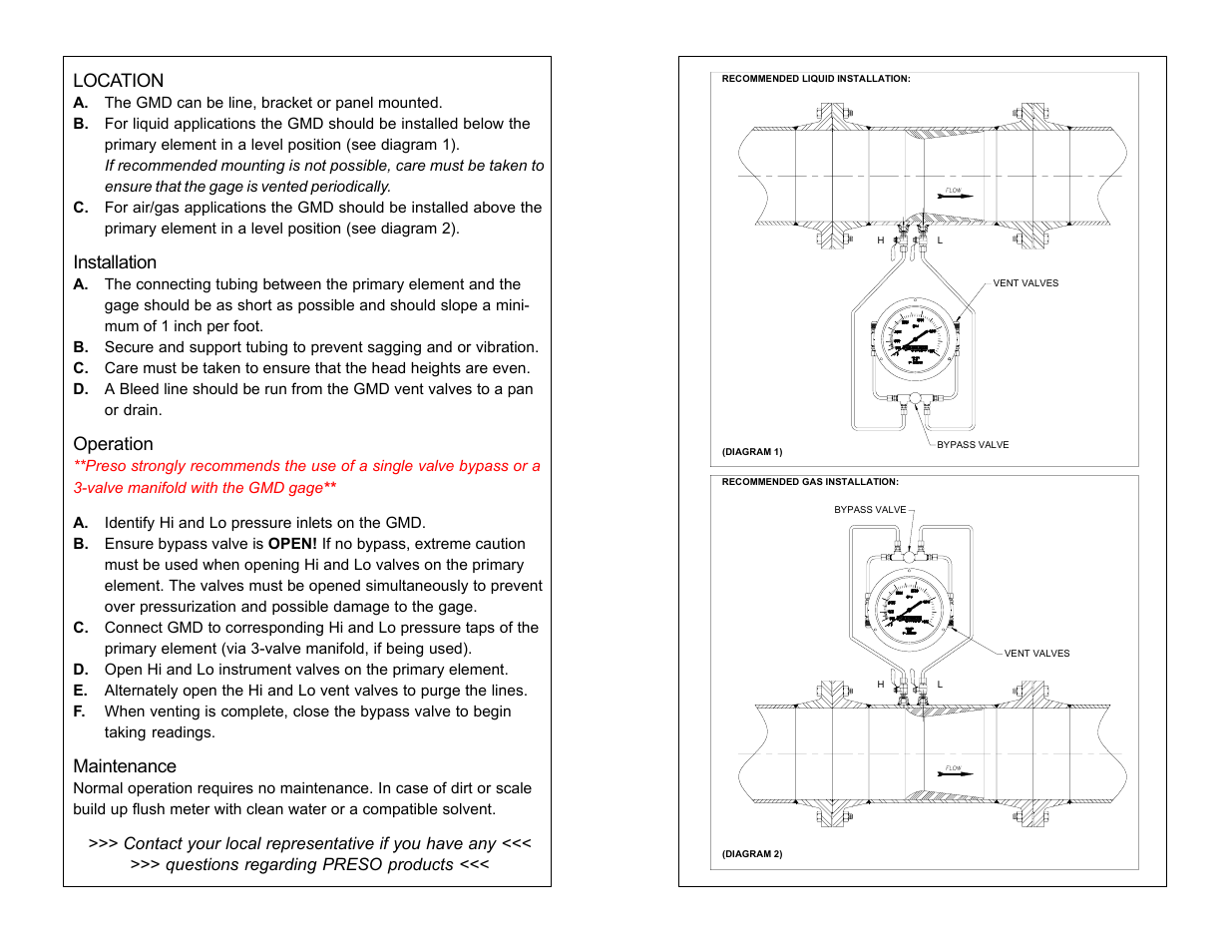 Badger Meter GMD Gage User Manual | 2 pages