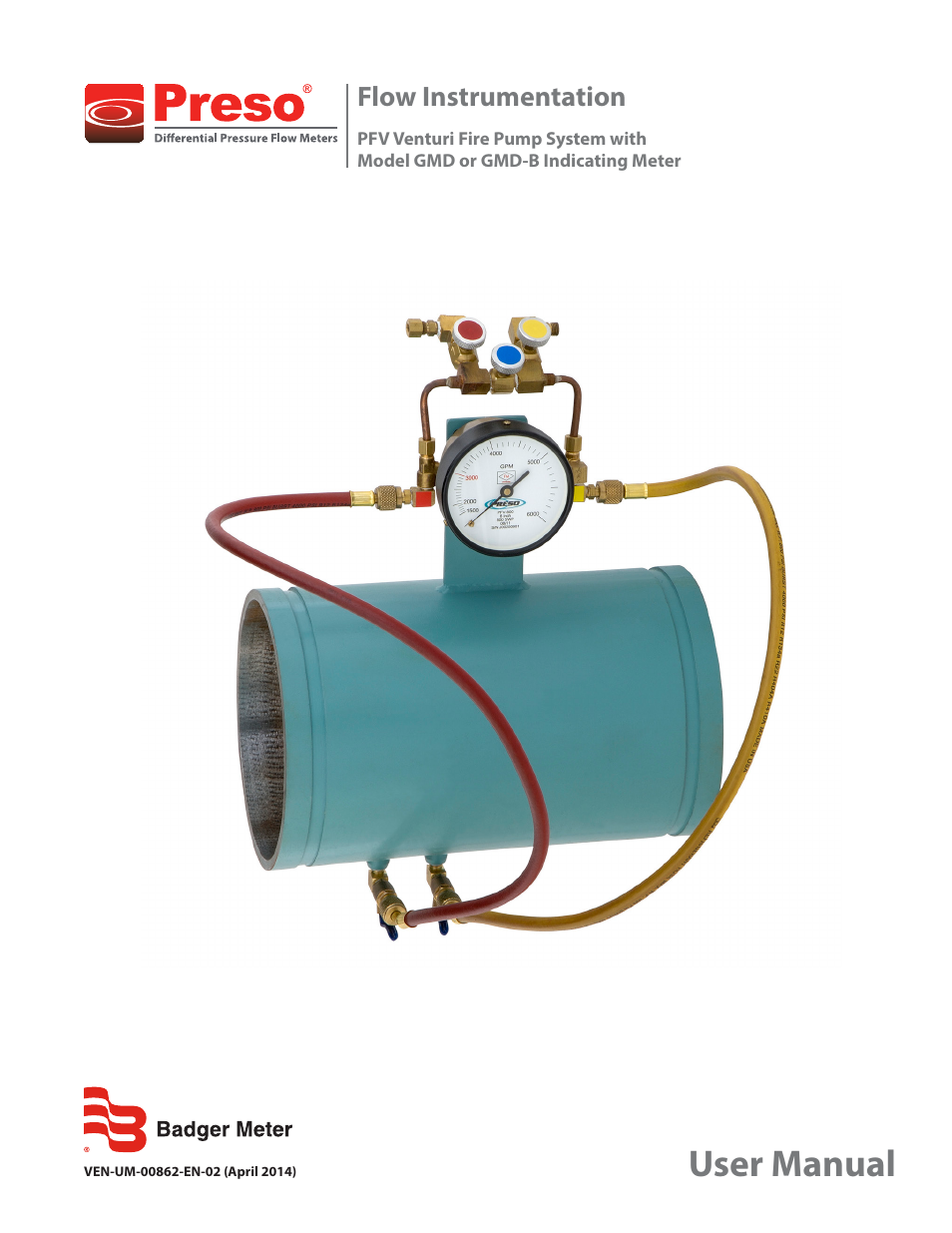 Badger Meter Venturi Model PFV User Manual | 2 pages