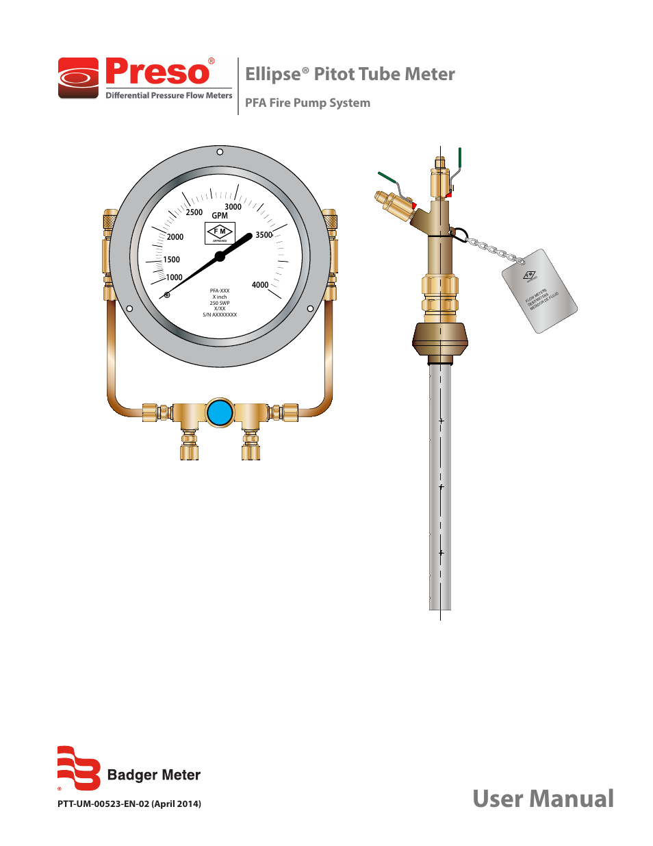Badger Meter Ellipse Model PFA User Manual | 8 pages