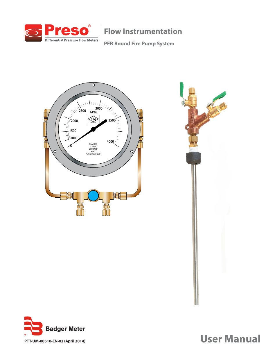 Badger Meter Annular Round Model PFB User Manual | 4 pages