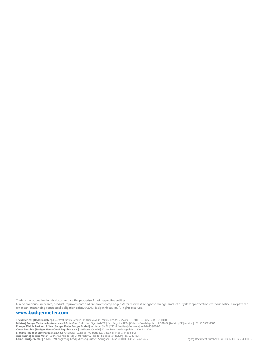Badger Meter Water Conditioning User Manual | Page 16 / 16