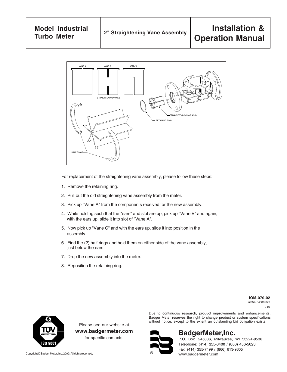 Badger Meter Industrial Turbo User Manual | 1 page