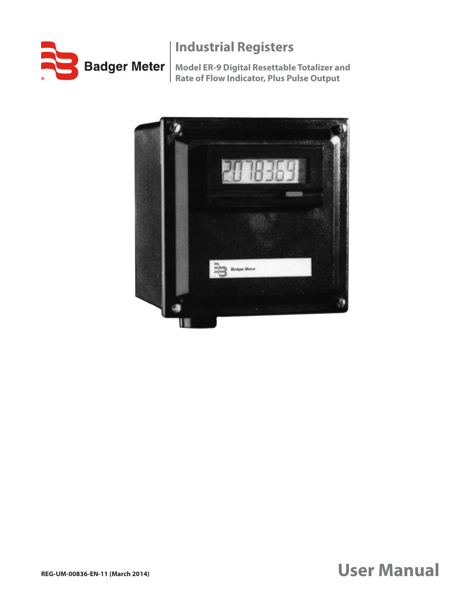 Badger Meter Registers User Manual | 16 pages