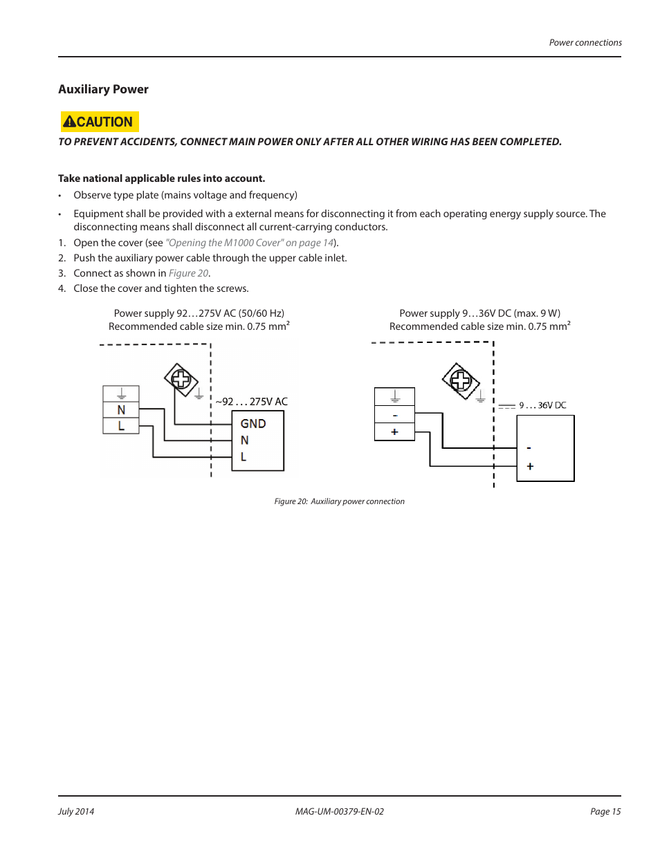 Wiring safety, Opening the m1000 cover | Badger Meter M-Series M1000 User Manual | Page 15 / 32