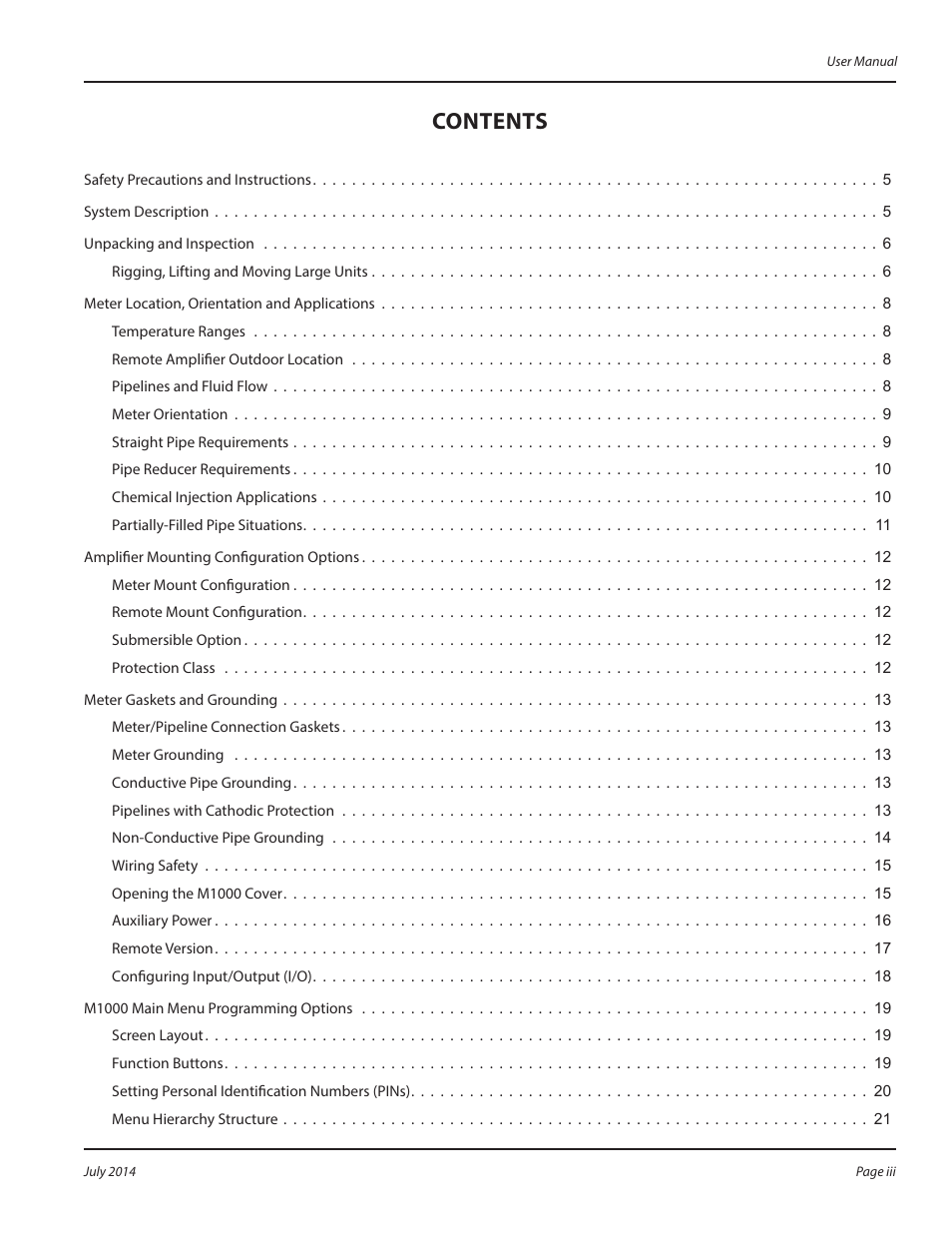 Badger Meter M-Series M1000 User Manual | Page 3 / 32