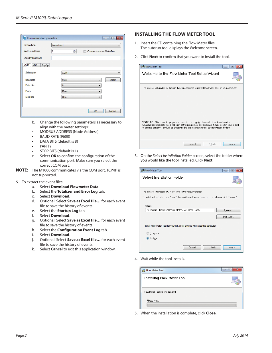 Badger Meter M-Series M1000 User Manual | Page 2 / 4