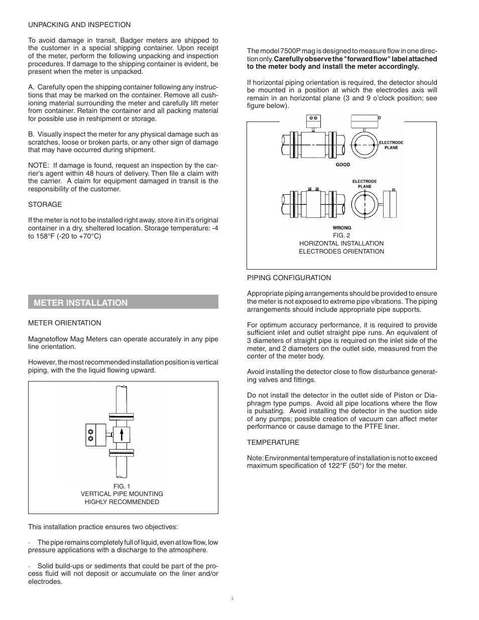 Badger Meter 7500 Series Mag Meter User Manual | Page 2 / 8