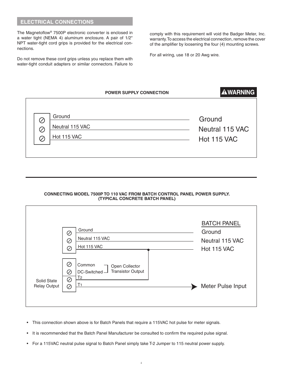 Badger Meter 7500 Series Mag Meter User Manual | Page 4 / 8