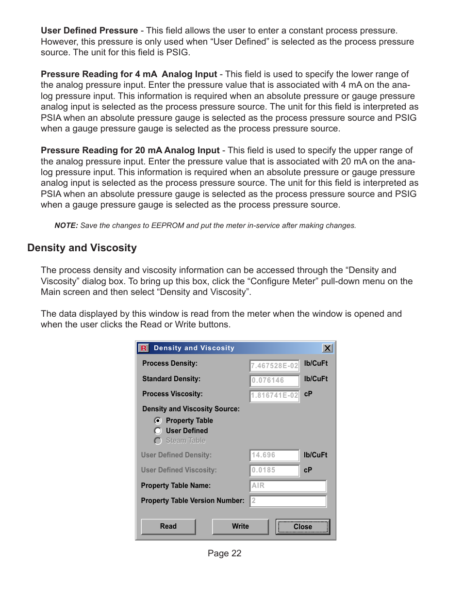 Density and viscosity | Badger Meter Vortex Meters User Manual | Page 24 / 47