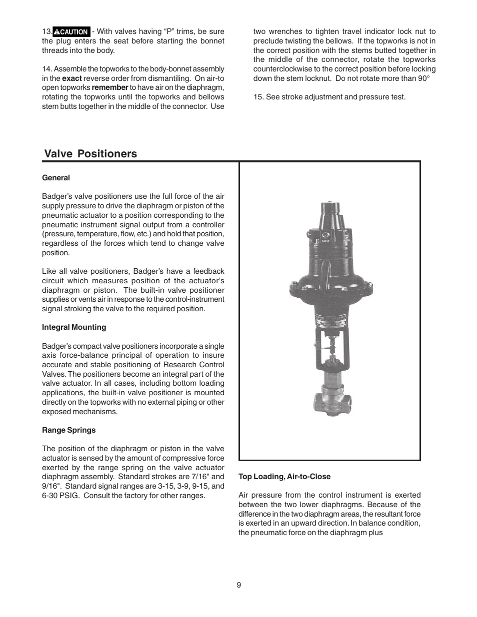 Valve positioners | Badger Meter Research Control Valve User Manual | Page 11 / 16