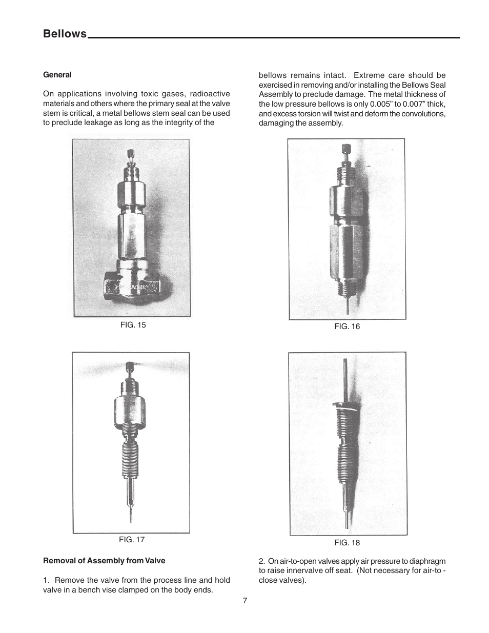 Bellows | Badger Meter Research Control Valve User Manual | Page 9 / 16
