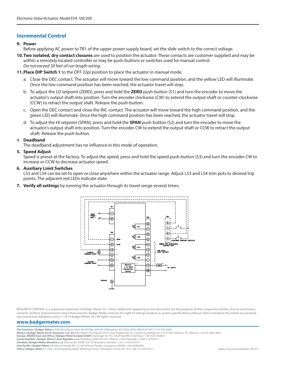 Incremental control, Incremental control 12 | Badger Meter Research Control Valve User Manual | Page 12 / 12