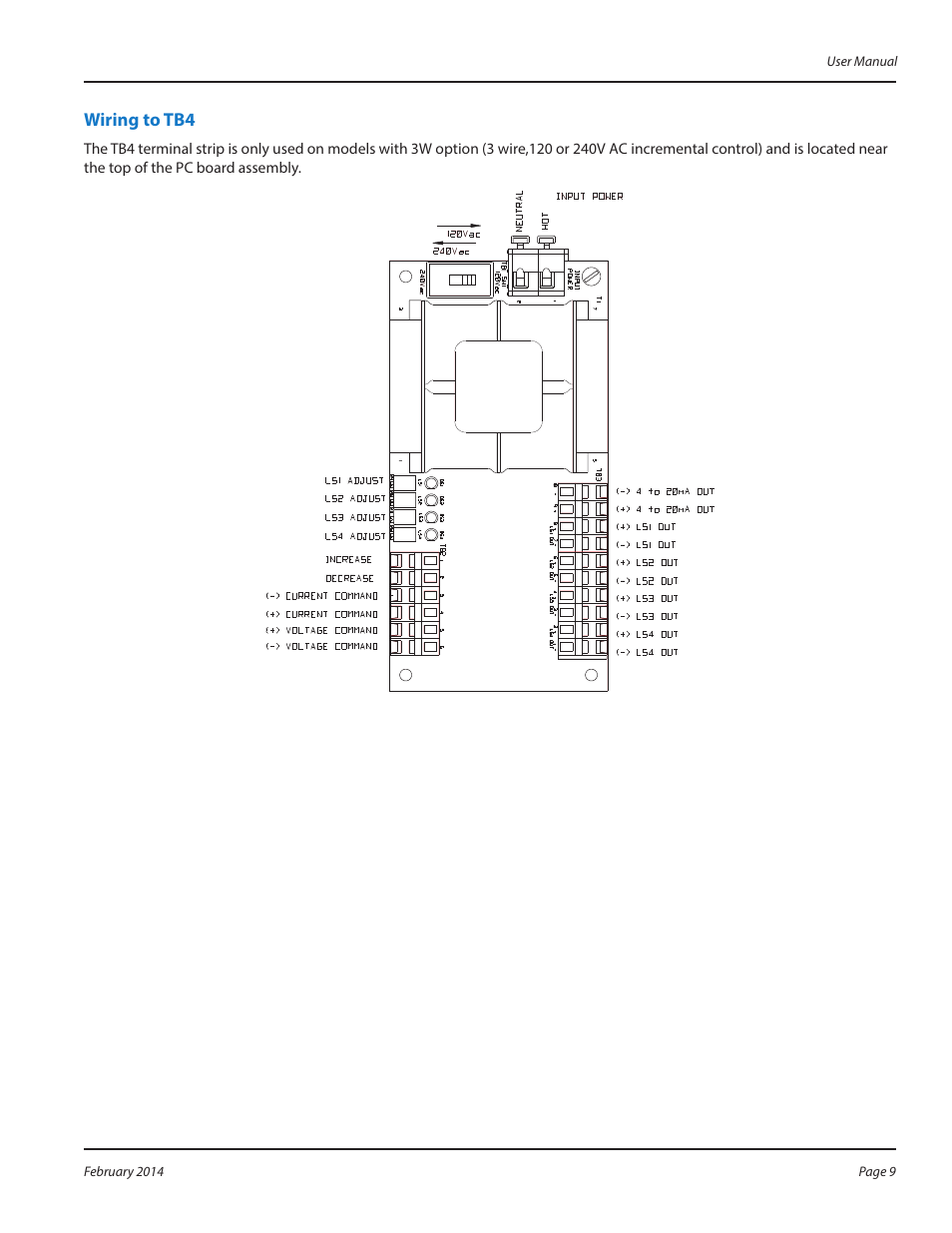 Wiring to tb4, Wiring to tb4 9 | Badger Meter Research Control Valve User Manual | Page 9 / 12