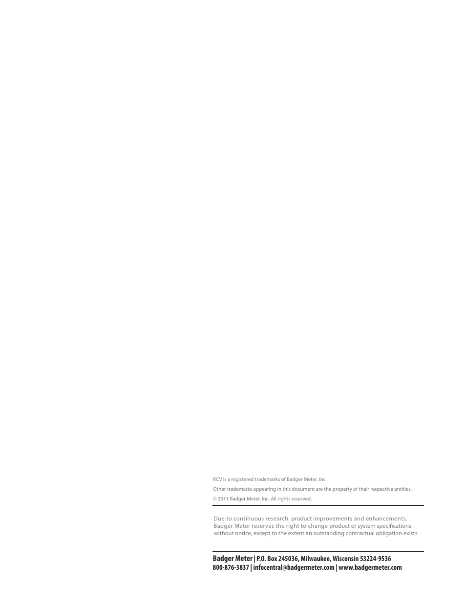 Badger meter | Badger Meter Sanitary Valve User Manual | Page 16 / 16