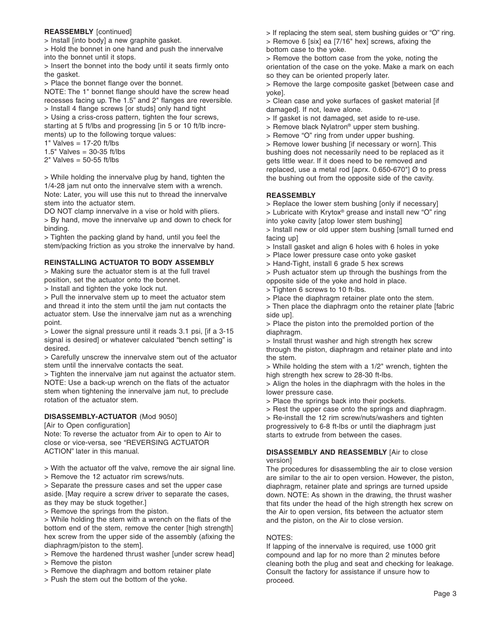 Badger Meter Model 9000 Valve User Manual | Page 3 / 4