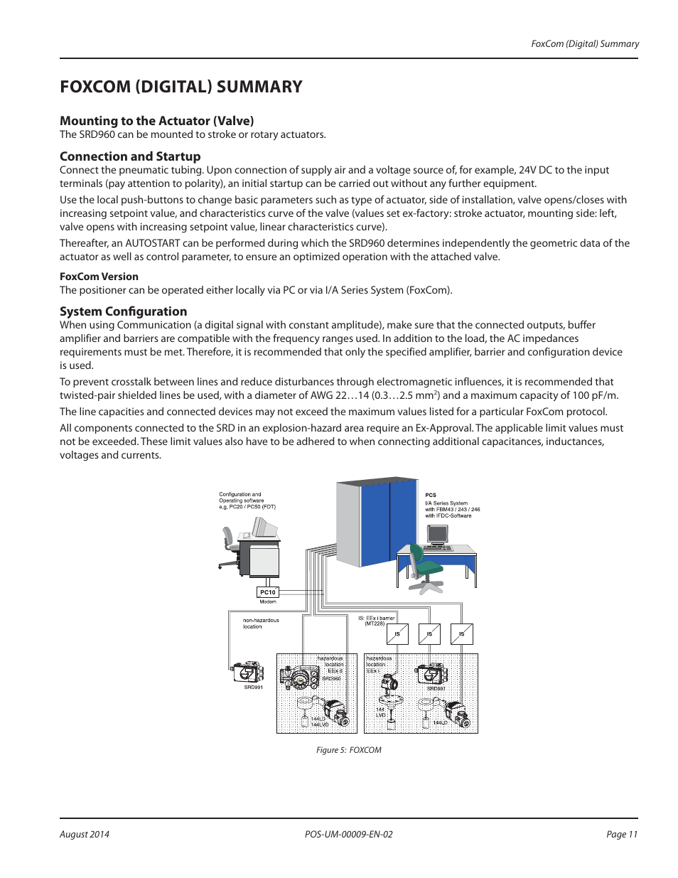 Foxcom (digital) summary, Mounting to the actuator (valve), Connection and startup | System configuration, Foxcom (digital) summary 11 | Badger Meter SRD/SRI Valve Positioners User Manual | Page 11 / 72