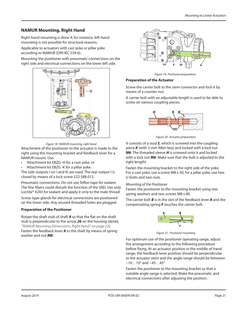 Namur mounting, right hand, Namur mounting, right hand 21 | Badger Meter SRD/SRI Valve Positioners User Manual | Page 21 / 72