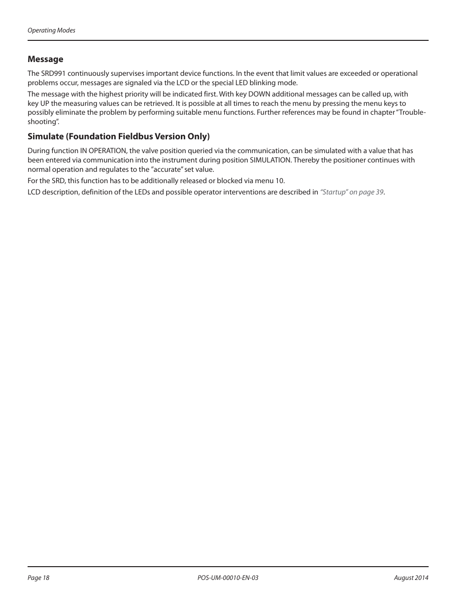 Calibrate, Message, Simulate (foundation fieldbus version only) | Badger Meter SRD/SRI Valve Positioners User Manual | Page 18 / 84