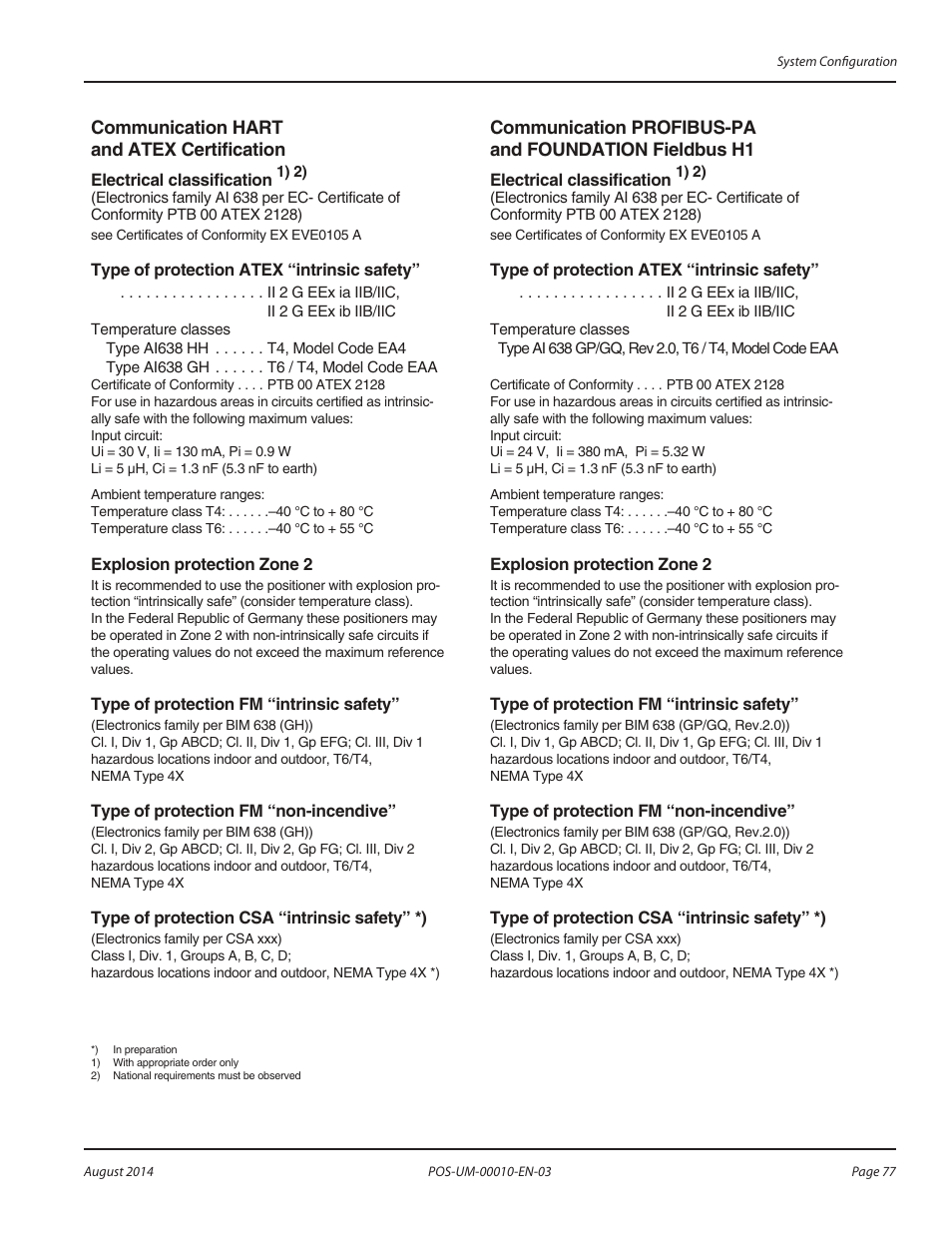 System configuration, System configuration 77 | Badger Meter SRD/SRI Valve Positioners User Manual | Page 77 / 84