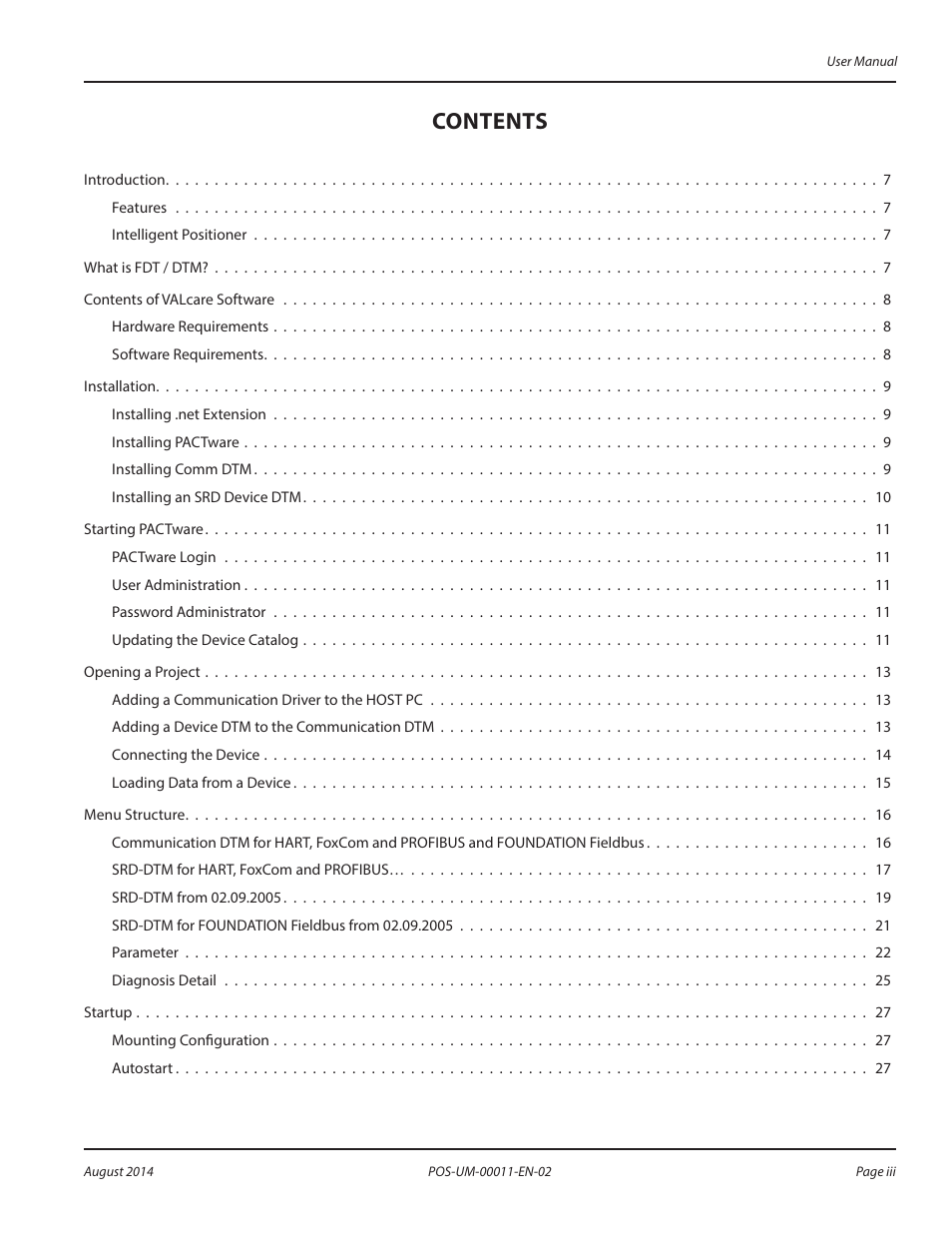 Badger Meter SRD/SRI Valve Positioners User Manual | Page 3 / 100