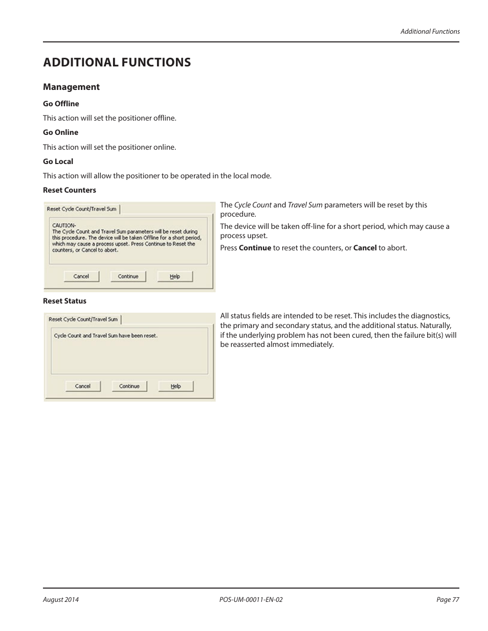 Additional functions, Management | Badger Meter SRD/SRI Valve Positioners User Manual | Page 77 / 100