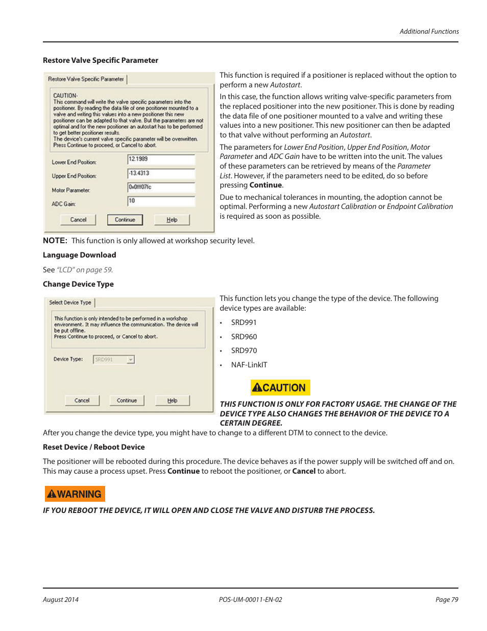 Badger Meter SRD/SRI Valve Positioners User Manual | Page 79 / 100