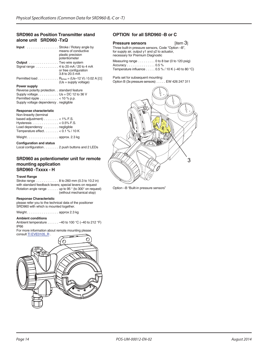 Badger Meter SRD/SRI Valve Positioners User Manual | Page 14 / 32