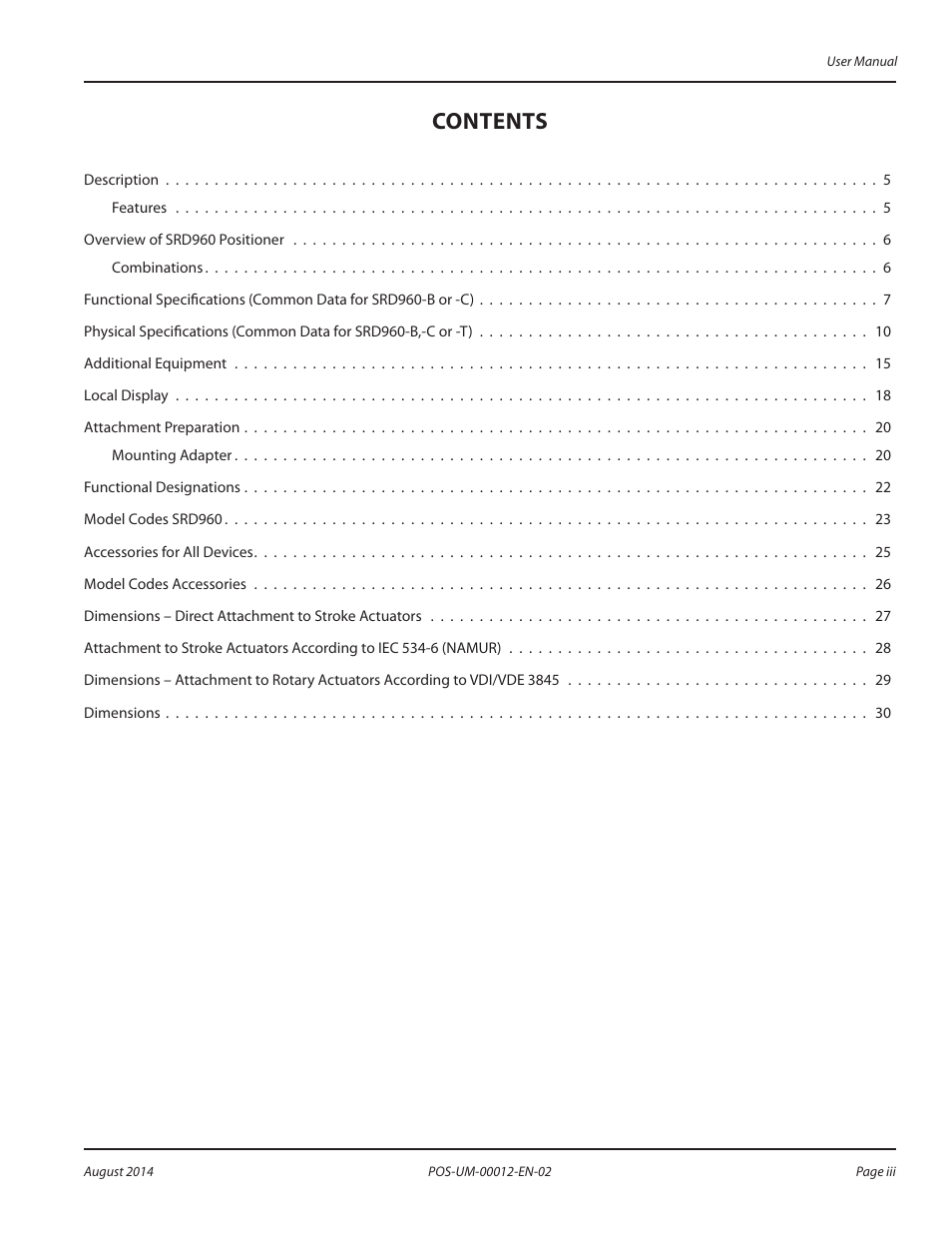 Badger Meter SRD/SRI Valve Positioners User Manual | Page 3 / 32