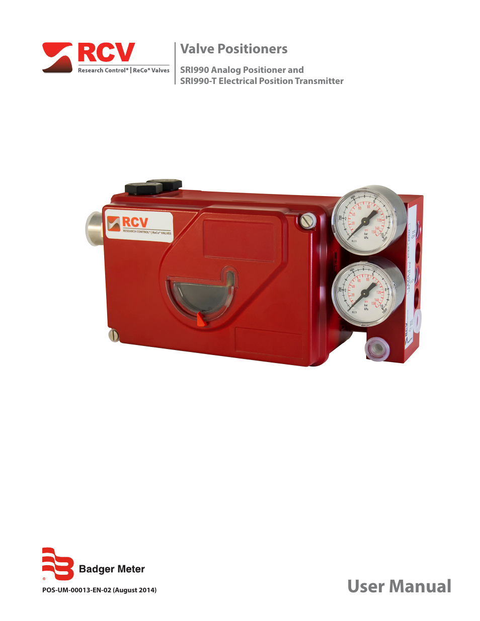 Badger Meter SRD/SRI Valve Positioners User Manual | 24 pages