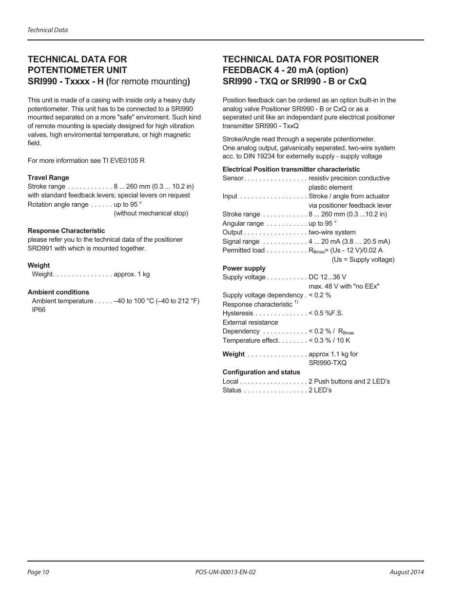 Badger Meter SRD/SRI Valve Positioners User Manual | Page 10 / 24
